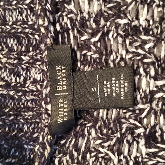 White House Black Market Marled Drop Sleeve Long Cardigan Black And White Size S - Picture 6 of 8